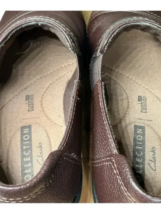 Clarks Collection Brown Leather Slip-On Comfort Loafers Women’s Size 6M - Picture 11 of 11